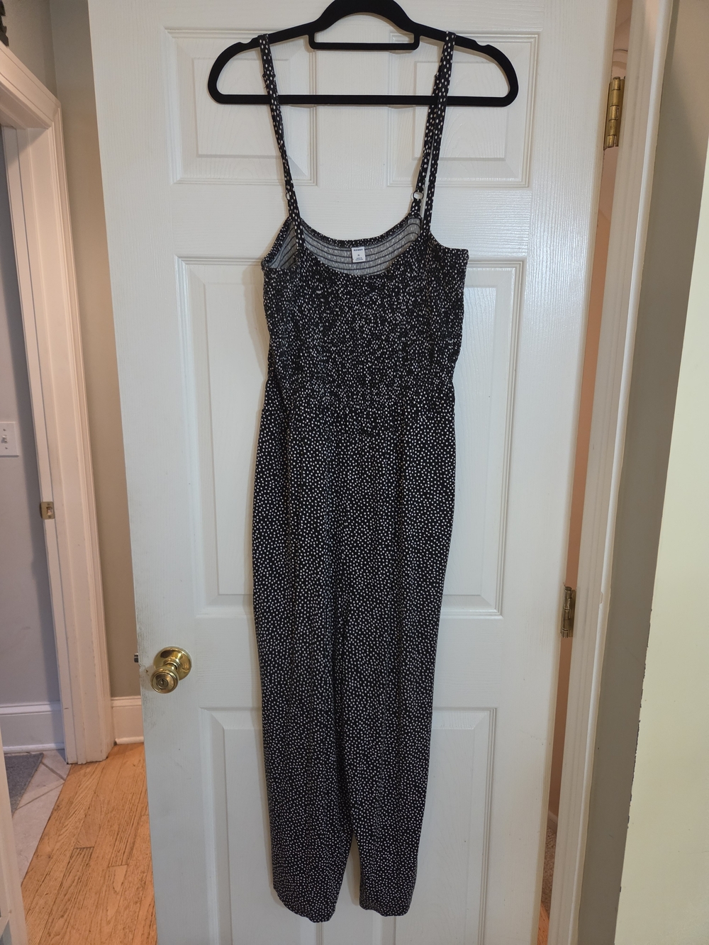 Old Navy Black Jumpsuit with White Dot Print